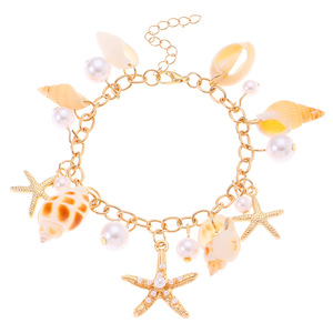 Collier et bracelet bohèmes d'été pour femme, imitation perle, étoile de mer, coquillage, bijoux transfrontaliers européens et américains - Product Image 5