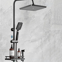 Ensemble de douche mural de luxe moderne noir mat en acier inoxydable avec mitigeur pour hôtel et projets