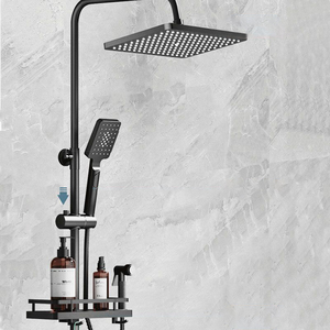Ensemble de douche mural de luxe moderne noir mat en acier inoxydable avec mitigeur pour <span class=keywords><strong>hôtel</strong></span> et projets - Product Image 3