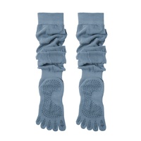 Chaussettes yoga femme cinq doigts au-dessus du genou, silicone antidérapant longues sportives jusqu'à la cuisse