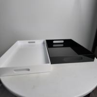 Acryl trays groothandel commerciële kwaliteit gepolijste tafelblad witte make-up sieraden horloge luxe op maat privélabel decoratie