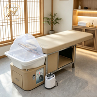 Fauteuil de lavage professionnel thaïlandais pour spa capillaire, table de massage et lit de shampoing pour salon avec circulation d'eau et vapeur