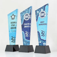 Trophées en cristal personnalisés avec impression couleur, trophées en verre cristal vierges, médailles