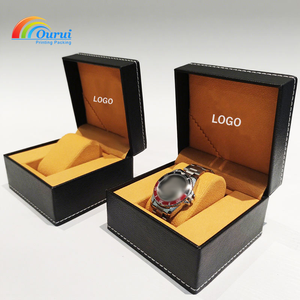 Caja de reloj con logotipo personalizado, caja de regalo para reloj de hombre, caja rectangular para reloj, caja de reloj de cuero PU negro, caja de reloj a prueba de polvo - Product Image 5