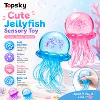 TOPSKY TOYS Jouet Squishy Pieuvre Réaliste Méduse Anti-stress Balle de Plage Jeu Aquatique Extérieur à Presser Fidget Anti-stress en Plastique