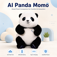 Jouet en peluche parlant IA Panda Momo F-202 alimenté par GPT, 35 cm, noir et marron, compagnon interactif IA pour enfants, respectueux de l'environnement, expédition immédiate