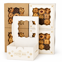 Boîte d'emballage personnalisée pour boulangerie en gros, boîte à biscuits en papier kraft avec fenêtre transparente, boîte cadeau en papier pour pâtisserie