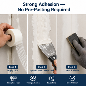 Nastro Adesivo Professionale in Fibra di Vetro per Riparazione di Giunti su Soffitti <span class=keywords><strong>a</strong></span> <span class=keywords><strong>Soffitto</strong></span> e Rinforzo di Reti - Product Image 6