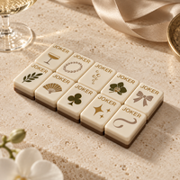 Jeu de Mahjong américain à quatre couches, tuiles en acrylique épaissies style éclats d'étoiles atomiques des années 1950, pièces de jeu de table
