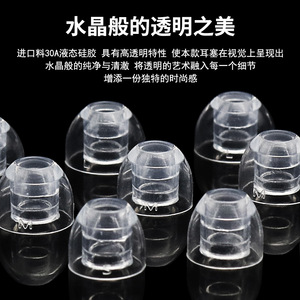 Silicone Earphone <b>Covers</b> 6-Pack Anti-Slip In-<b>Ear</b> Headphones Replacement Tips Transparent Soft Fit Storage Box Included - Product Image 3