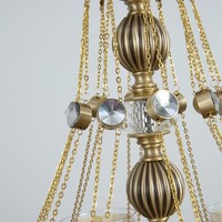 Lustre rétro américain en cuivre à 6 ampoules pour la maison, la chambre, le salon, la villa, luminaire de plafond simple et personnalisé en verre