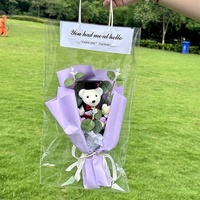 Hadiah Wisuda Buket Boneka Beruang Berbulu Model Mainan Plush Kreatif 243 untuk Ulang Tahun Anak Perempuan Musim Wisuda Teman Sekelas Buatan Tangan