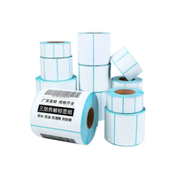 Label Transfer Termal Kosong Grosir dalam Gulungan, Kertas Stiker Barcode Perekat untuk Printer Label Zebra, Pulp Kayu Murni