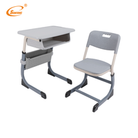 Chaise de bureau scolaire réglable, bureau et chaise pour étudiants avec tiroir, table d'étude robuste personnalisée pour salle de classe