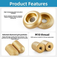 Tête de coupe en quartz pour comptoirs, tête de coupe en forme d'arc, roue de ponçage pour pierre, tête de meulage à fond rond, tête de meulage pour meuleuse d'angle