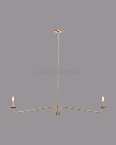 Lustre moderne en laiton doré, luminaire suspendu linéaire pour salle à manger, salon, intérieur élégant - Product Image 2