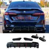 Pour BMW Série 5 525/530 G30/G38 – Embouts d'échappement universels en acier inoxydable, grand diffuseur arrière carré, ensemble de déflecteurs de queue lisses