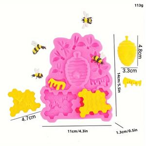 Moule de Décoration de Gâteaux en Silicone Fondant SILIKOLOVE Factory 12 Cavités Forme Nid d'Abeille <span class=keywords><strong>Reine</strong></span> Non Adhésif Sans BPA Certifié LFGB - Product Image 5