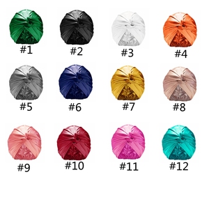Bonnet de nuit en soie pour femmes, Turban élastique, soins de cheveux bouclés, noué, en Satin, pour dormir, FF58 - Product Image 2