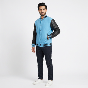 Wholesale High Quality <b>Men's</b> Stand Collar Oversized Varsity <b>Jacket</b> Plus Size Winter <b>Baseball</b> Style - Product Image 1