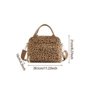 Corduroy Cross-body <b>Lunch</b> <b>Box</b> Bag One-shoulder Portable Bento Bag <b>Work</b> Student Travel Insulation Bag - Product Image 3