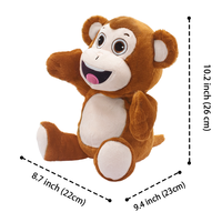 Jouet de singe en peluche électronique interactif mignon avec jouet éducatif de chant et de balançoire pour enfants à grande bouche