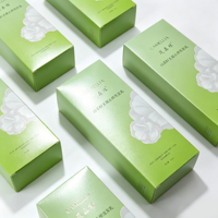 Boîte en papier rigide de luxe, haut de gamme, vert dégradé, personnalisée, élégante, à motifs floraux en relief, pour cosmétiques de luxe, crème pour le visage et crème pour les yeux