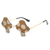 Lunettes de soleil champignon mignonnes et tendance 2025 pour femme, lunettes de soleil sans monture géométriques, style steampunk vintage, lunettes intelligentes, cadeau de fête d'Halloween