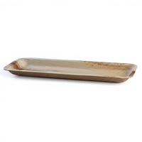Platos de Sushi Cuadrados de Hoja de Palma Resistentes de Primera Calidad, 13 Pulgadas, Ecológicos, Aptos para Microondas, Compostables, 100% Naturales y Biodegradables