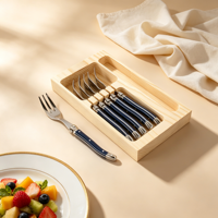 Ensemble de couverts en acier inoxydable de haute qualité et fourchettes à dessert argentées pour événements de luxe, banquets et cadeaux d'hôtels