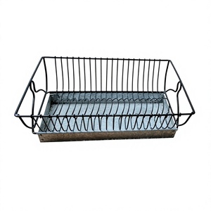 Égouttoir décoratif pour évier de cuisine, plateau de rangement, accessoires de cuisine domestique, support à assiettes à 19 compartiments, design élégant, en métal et fer, double niveau - Product Image 1