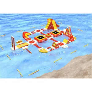 Inflável Obstáculos Curso Aventura Parque Aquático Ilha Flutuante