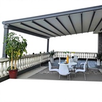 Auvent rétractable motorisé étanche avec télécommande, structure en alliage d'aluminium, pour villa, terrasse, patio, balcon, usage extérieur
