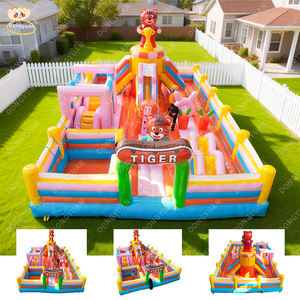 Château gonflable de trampoline Dongyuan Jumping, grand équipement d'amusement extérieur, toboggan aquatique gonflable en PVC pour enfants - Product Image 3