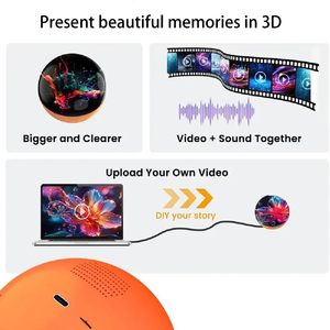 Tùy Chỉnh Tự Làm Món Quà Sinh Nhật Pha Lê Bóng Video Hiển Thị Kỹ Thuật Số Hình Cầu Điện Tử <span class=keywords><strong>MP4</strong></span> Máy Nghe Nhạc Trang Trí Bola De Cristal Personalizada - Product Image 3