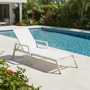 Chaise longue pliable imperméable moderne pour l'extérieur, mobilier <span class=keywords><strong>de</strong></span> terrasse en métal portable, piscine <span class=keywords><strong>de</strong></span> villa pour bronzer. - Product Image 2