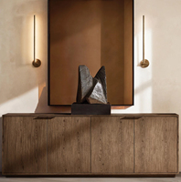 Commode à 4 portes en bois massif marron pour chambre à coucher, meuble de rangement moderne pour salon, prix de gros usine