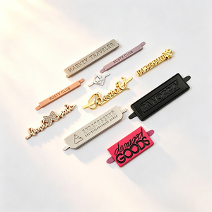 High Quality Custom Metal Brand <b>Labels</b> Own Design Sew-on Metal Logo Tags Private <b>Name</b> Metal Plates for Clothing & Bags - Product Image 1