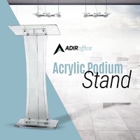 Pupitres en acrylique pour églises, podiums de présentation portables professionnels avec une large surface de lecture pour restaurants et mariages