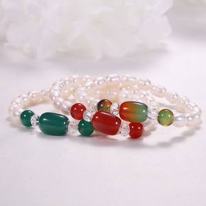 Bracelet en perles de riz baroques d'eau douce de 7 mm pour femmes, source de bijoux en gros, bracelet, bracelet, bracelet - Product Image 4