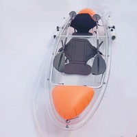 Kayak transparent en cristal lumineux LED avec siège et lampe pour une expérience aquatique immersive
