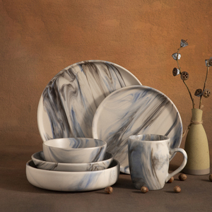 <span class=keywords><strong>Vaisselle</strong></span> 2025 Nouvelle Arrivée Chinaware Crokery <span class=keywords><strong>Noir</strong></span> Marbre Design Collection Petit Déjeuner Céramique <span class=keywords><strong>Vaisselle</strong></span> <span class=keywords><strong>Service</strong></span> pour 6 - Product Image 1