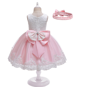 Vestido de Noche Largo de Encaje para Niñas al por Mayor, con Bonito Diseño de Lazo, Vestido Formal para Niños, Regalo Personalizado para Fiestas, Vestidos de Fiesta para Niñas - Product Image 3