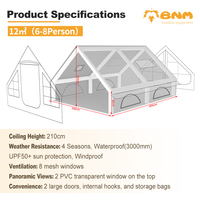 Tente de camping gonflable RYD Factory Air Pole, grande tente extérieure multi-personnes, imperméable, portable, quatre saisons, résistante aux UV
