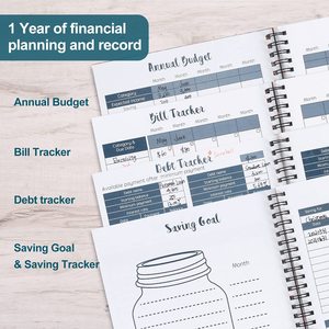 LABON Factory Price Monthly Financial Budget Planner Custom (undated) with 12 Pockets <strong>Diary</strong> Pu Leather Eco- Friendly Paper <strong>BP</strong>-02 - Product Image 5