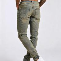 Jean slim vintage taille mi-haute en denim de haute qualité avec personnalisation de marque – Évaluation élevée