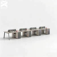 Sistema de Mesa de Oficina Ergonómica para 6 Personas con Escritorio Modular, Estación de Trabajo Confortable para Oficinas, Hospitales y Escuelas