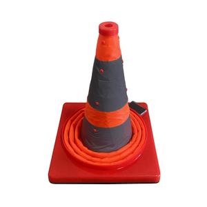 Năng lượng mặt trời cam PVC vải + ABS ráp tín hiệu giao thông xây dựng an toàn đường nón với ánh sáng - Product Image 3