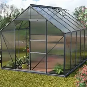 Serre de jardin en feuille de polycarbonate en aluminium et métal