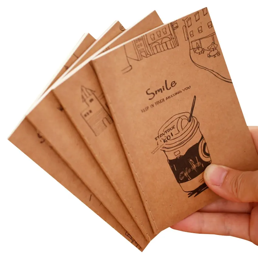 Kawaii kompakt cep öğrenci kırtasiye Kraft kağıt çalışma kitabı seyahat dergisi akıllı dizüstü vintage cep kitapları